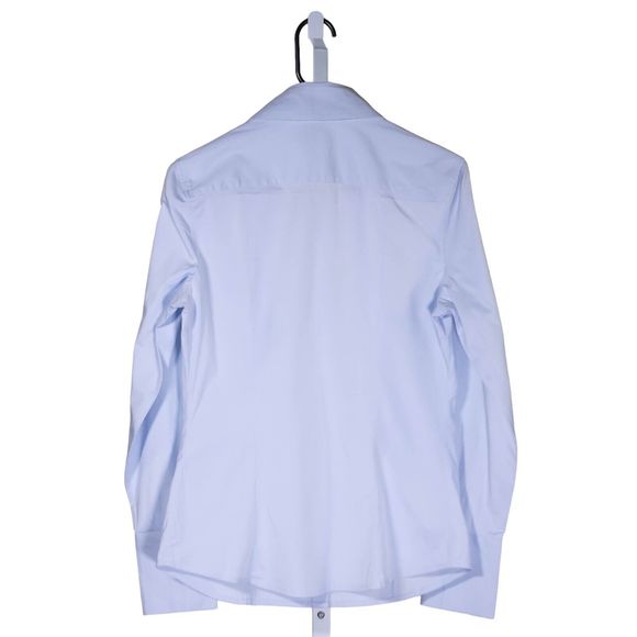 Express Women's Blouse Button Up Blue Stretch Long Sleeve Dress Shirt Top Size 8 - Picture 2 of 8